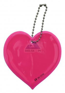 Přívěšek reflexní SRDCE růžový Přívěšek reflexní SRDCE růžový