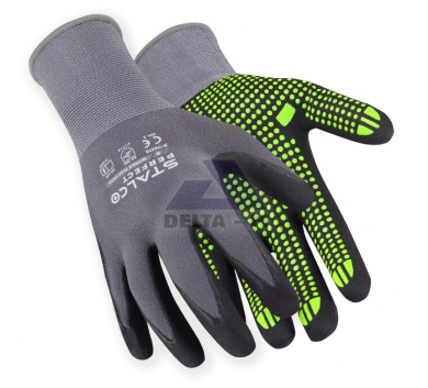 Rukavice nylonové "NITRILE FLEX DOTS" - 6"