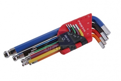 Klíče imbus sada 9ks - 1,5-10mm s kuličkou - barevné
