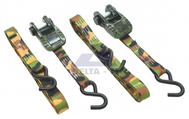 Popruh s ráčnou a háky - 5m / 25mm - 500daN KAMU - 2ks