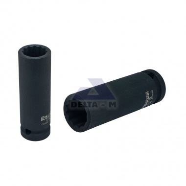 Hlavice rázová 1/2" - 30mm černá prodloužená IMPACT - dvanáctihranná