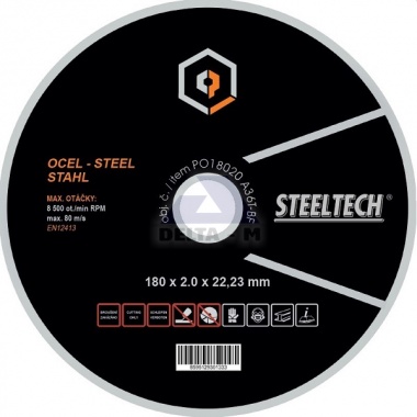 Kotouč řezný na kov 180x2 STEELTECH