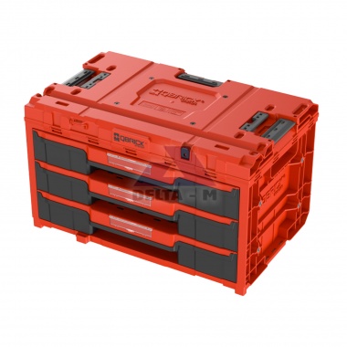 Kufr plastový s organizérem - Drawer 3 ToolBox 2.0 - QBRICK ONE Red Ultra HD - 587x380x340mm