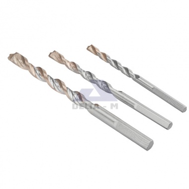Vrtáky vidiové 3ks - 5-6-8mm stopka 3-hran