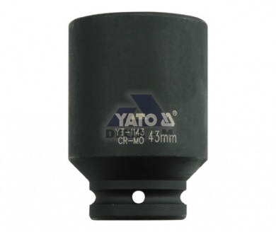 Hlavice rázová 3/4" - 43mm černá prodloužená IMPACT