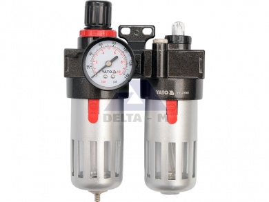 Regulátor tlaku vzduchu s manometrem - 1/4" - 0.93MPa + filtr 90cm3 s přimazáváním Regulátor tlaku vzduchu s manometrem - 1/4" - 0.93MPa + filtr 90cm3 s přimazáváním