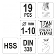 Vrtáky sada TITAN - 19ks - 1-10mm