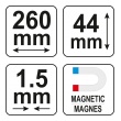 Šablona na profily 260mm magnetická