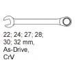 Klíče očkoploché 22-32mm - 6ks CrV /do vozíku/