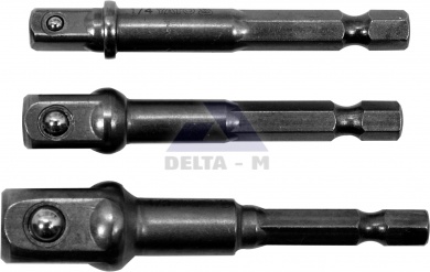 Adaptéry 6-ti hran 3ks - 1/4"-3/8"-1/2"