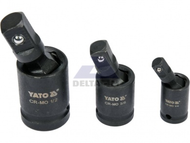 Nástavce rázové 1/4"-3/8"-1/2" sada 3ks černé IMPACT