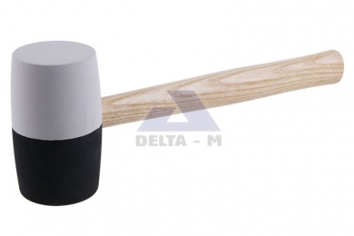 Palice gumová 65mm černobílá - dřevěná rukojeť