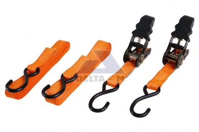 Popruh s ráčnou a háky - 5m / 25mm - 750kg TÜV/GS - 2ks