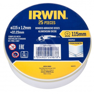 Kotouč řezný na kov a nerez 115x1,2 - plechový box - 25ks
