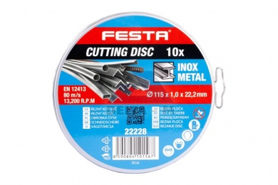 Kotouč řezný na kov 115x1 - plechový box - 10ks