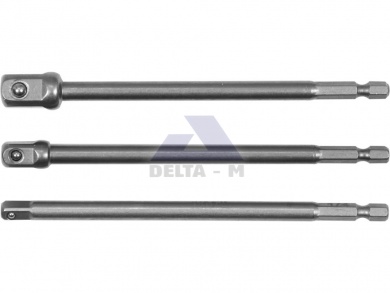 Adaptéry 6-ti hran 3ks - 1/4"-3/8"-1/2" - 150mm