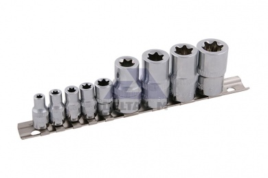Hlavice sada 9ks 1/4" - 1/2" (E5-E18)