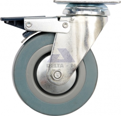 Kolečko otočné s brzdou - gumové - 30kg