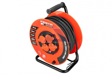 Kabel prodlužovací - buben 50m - 4 zásuvky - 3x1,5mm IP44