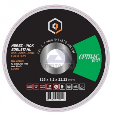 Kotouč řezný na kov a nerez 125x1.2 PROFI Kotouč řezný na kov a nerez 125x1.2 PROFI