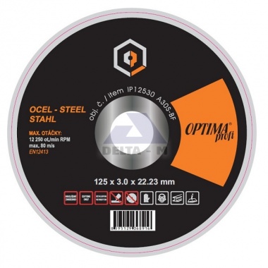 Kotouč řezný na kov 125x3 PROFI Kotouč řezný na kov 125x3 PROFI