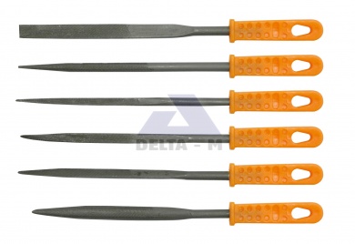 Pilníky jehlové sada 6ks - 140mm - plastová rukojeť