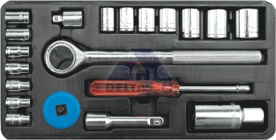 Gola sada 1/4" + 3/8" - 21ks - 4-17mm