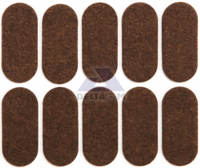 Podložka samolepící filc hnědý - 20x45mm - 10ks