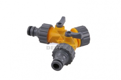 Rozbočka Y s uzávěry - 2x nipl + vnitřní závit 3/4"