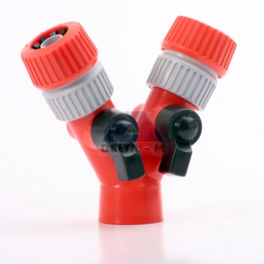 Rozbočka Y s uzávěry - 2x spojka 1/2" + vnitřní závit 3/4"