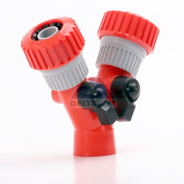 Rozbočka Y s uzávěry - 2x spojka 3/4" + vnitřní závit 3/4"