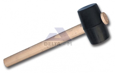 Palice gumová 55mm černá - dřevěná rukojeť