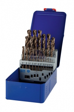 Vrtáky sada COBALT - 25ks - 1-13mm - plechový box