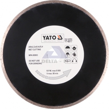 Kotouč diamantový 200mm/25,4mm plný