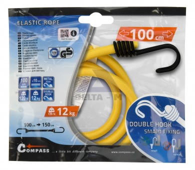 Guma upínací 100cmx10mm - dvojitý hák - 1ks TÜV/GS
