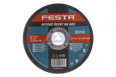 Kotouč řezný na kov 115x1,2 - INOX