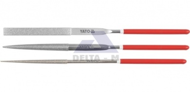 Pilníky diamantové sada 3ks - 140mm - násyp 50mm