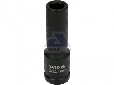 Hlavice rázová 1/2" - 11mm černá prodloužená IMPACT