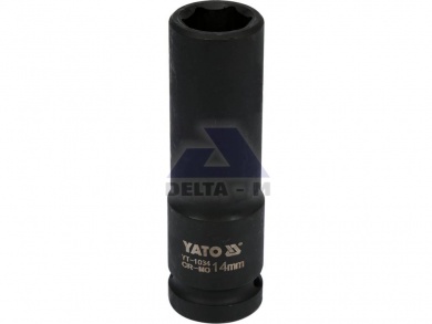 Hlavice rázová 1/2" - 14mm černá prodloužená IMPACT