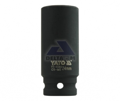 Hlavice rázová 1/2" - 24mm černá prodloužená IMPACT