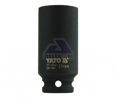 Hlavice rázová 1/2" - 27mm černá prodloužená IMPACT
