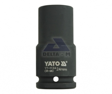 Hlavice rázová 3/4" - 24mm černá prodloužená IMPACT