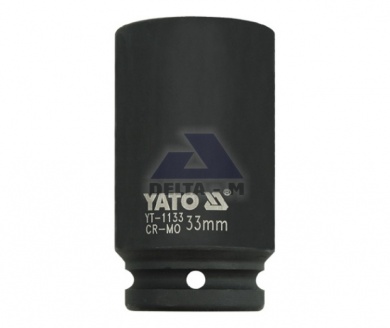 Hlavice rázová 3/4" - 33mm černá prodloužená IMPACT