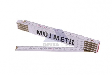 Skládací 2m MŮJ METR - bílý dřevěný