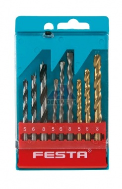Vrtáky sada COMBI - 9ks - 5-6-8mm