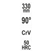 Kleště půlkulaté vyhnuté 330mm 90°