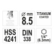 Vrták HSS TITAN - 8,5mm - 6-ti hran