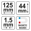 Šablona na profily 125mm magnetická