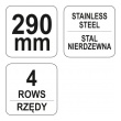 Kartáč nerez - 4 řady 290mm / škrabka