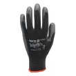 Rukavice pracovní NYLON/PU černé - 10"